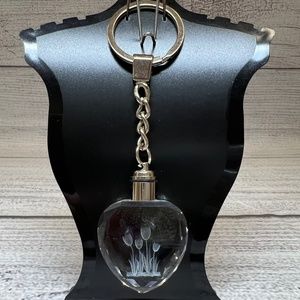 CRYSTAL LED HEART KEYCHAIN (013)